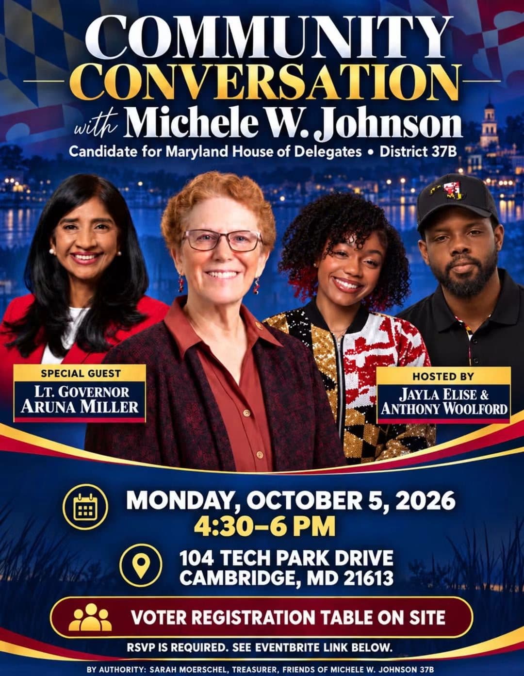 Community Conversation with Michele W. Johnson flyer